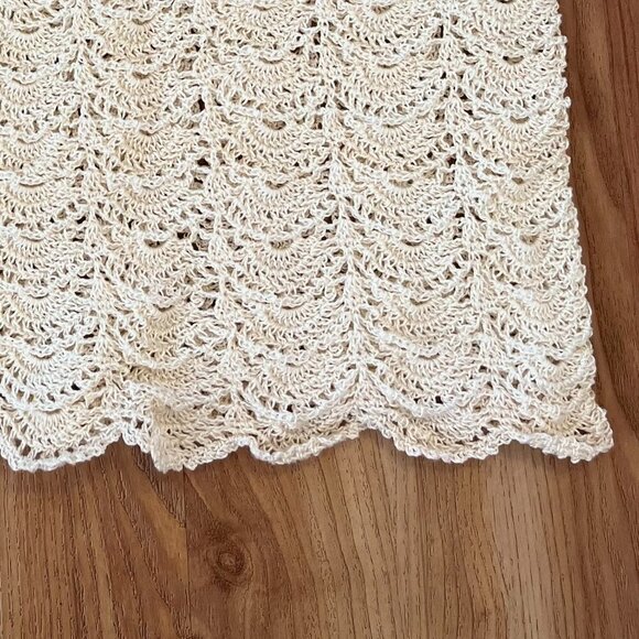 Vintage Handmade Crochet Delicate Feminine Angel Pattern Baby Dress - Picture 8 of 10